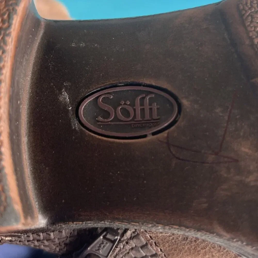 Sofft Aldina Moto Grunge Brown Leather Buckle Strap Mid Calf Comfort Boots Sz 8M - Picture 10 of 12